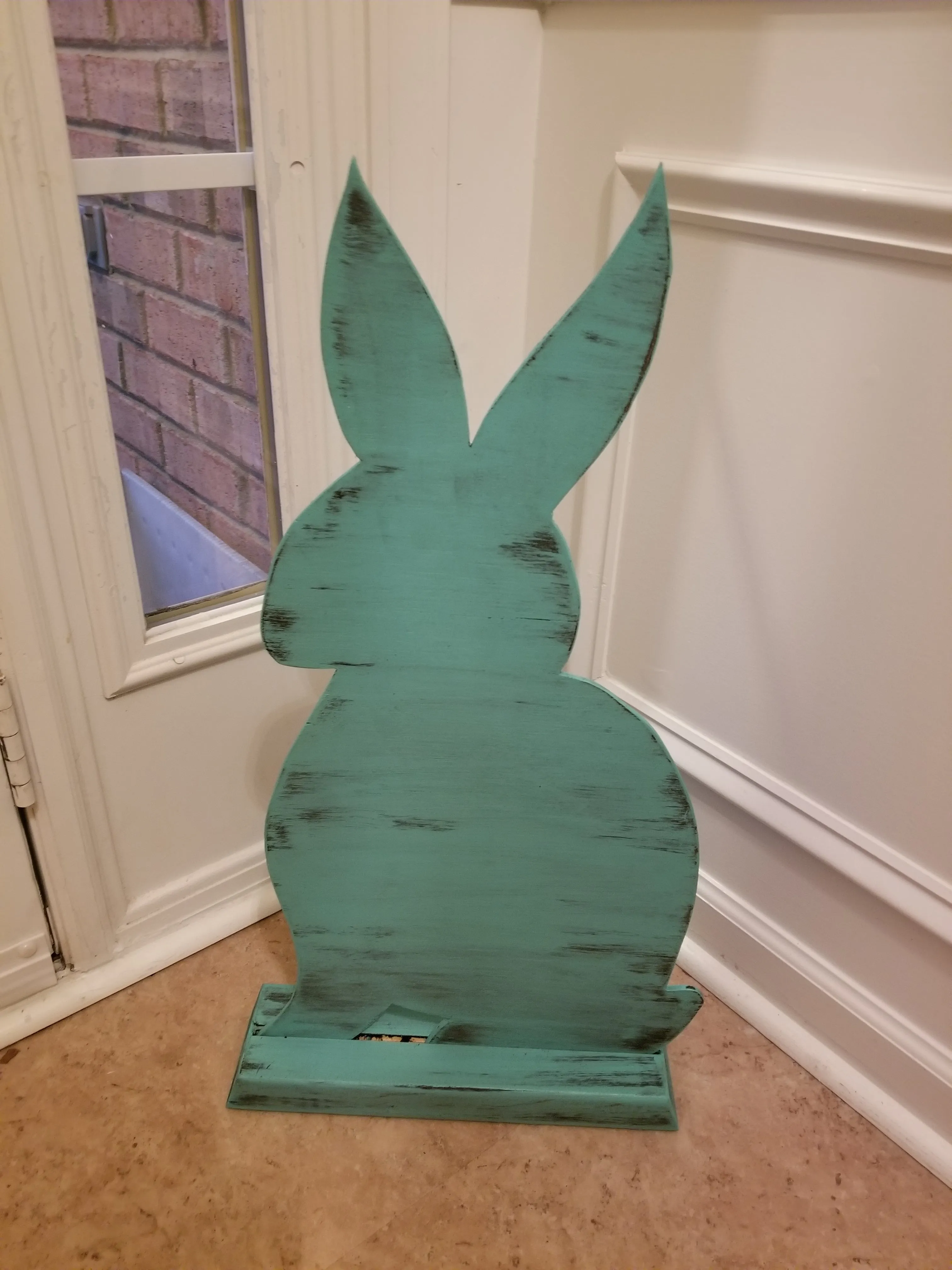 Wood Bunny with Stand 24"