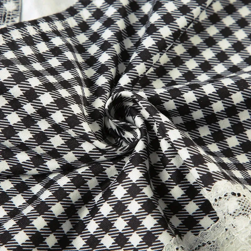 Y2K Gingham Top & Pants Two Piece Set