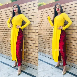 Yellow Georgette Kurti