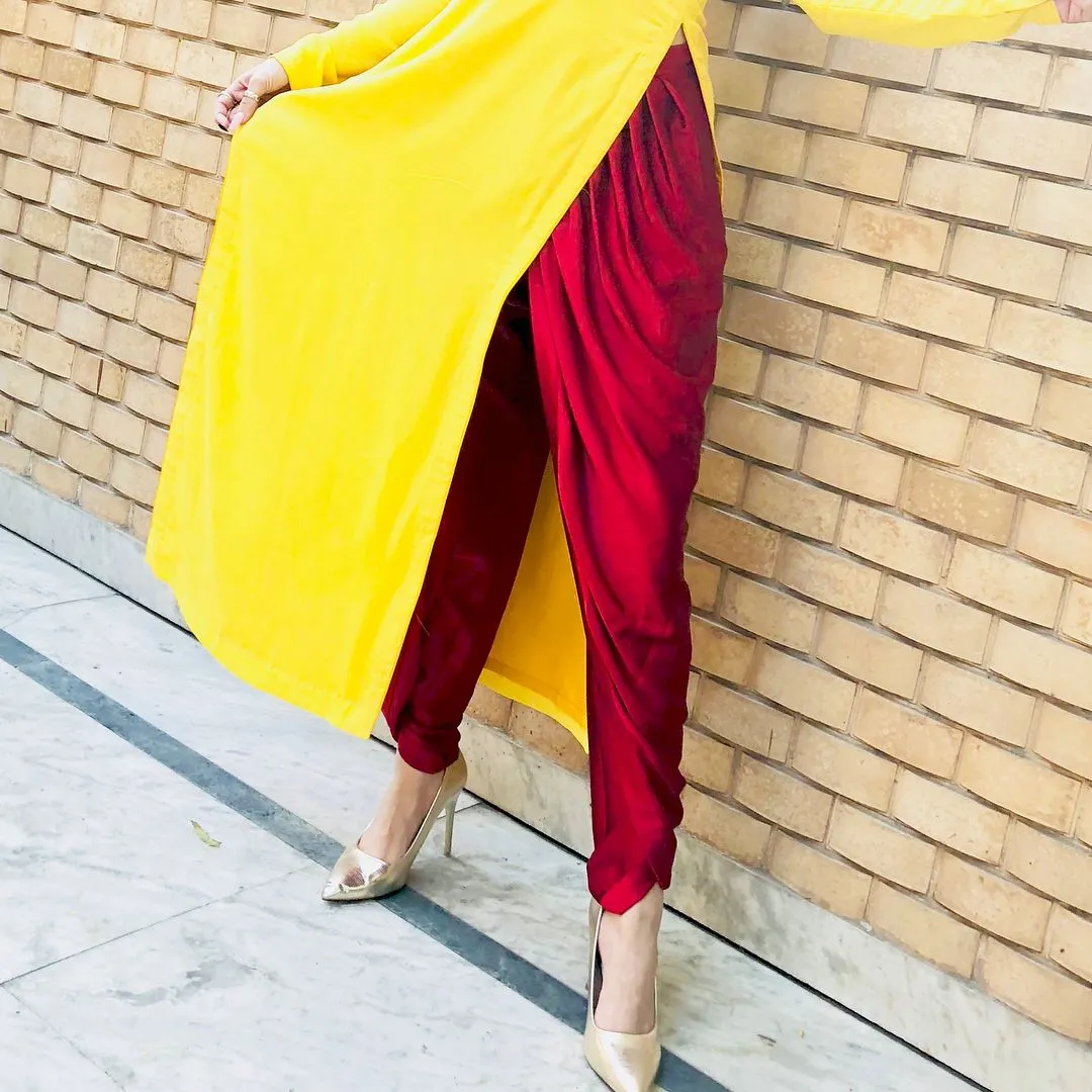 Yellow Georgette Kurti