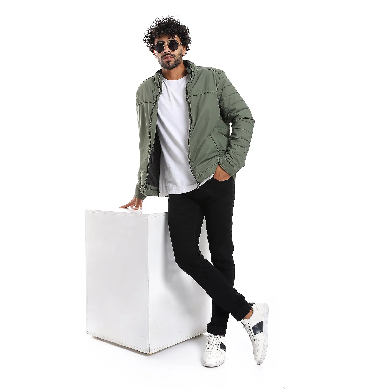 zipper_closure_quilted_pattern_jacket_-_olive_green