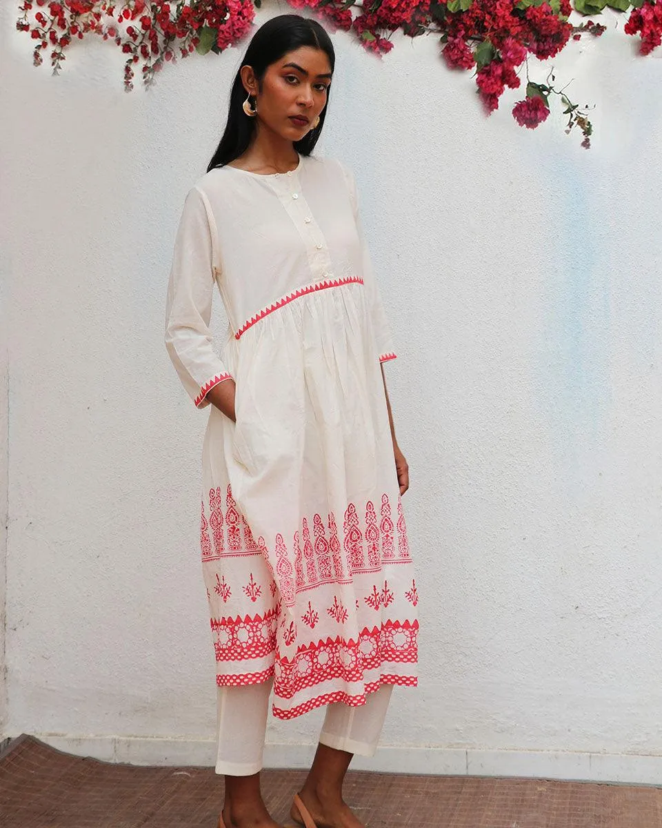 Zubeira Blockprinted Cotton Kurta Set - BGVL