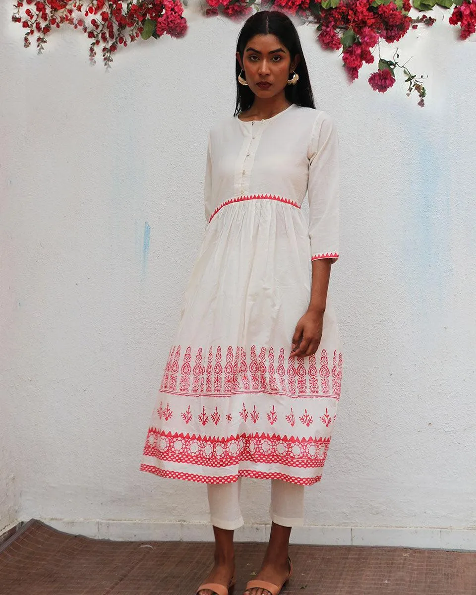 Zubeira Blockprinted Cotton Kurta Set - BGVL