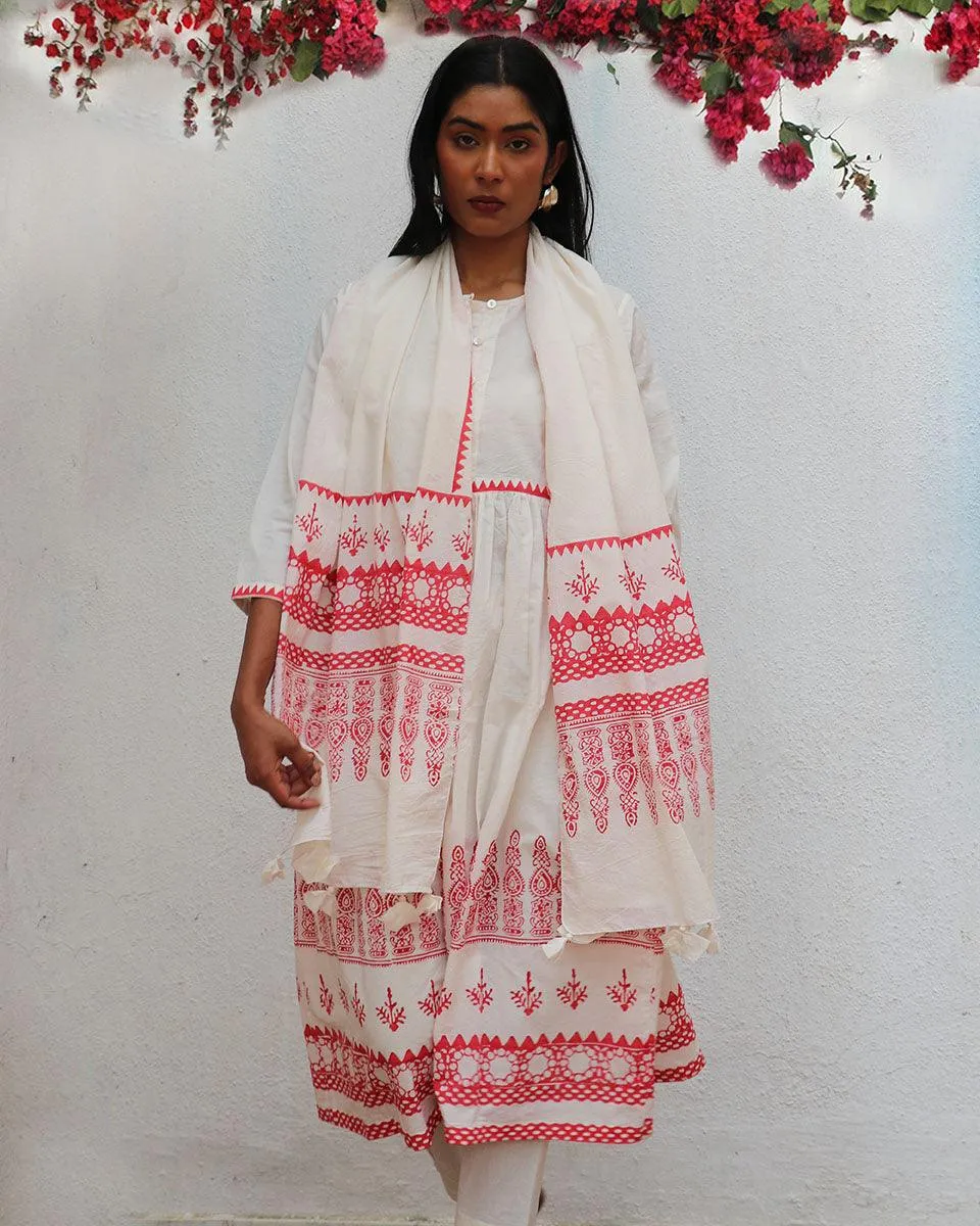 Zubeira Blockprinted Cotton Kurta Set - BGVL